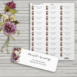 Spring Floral Rustic Wedding Retour Adres Label