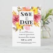 Spring Floral Save the date Invitation Kaart (Staand voorkant)