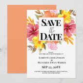 Spring Floral Save the date Invitation Kaart (Voorkant / Achterkant)