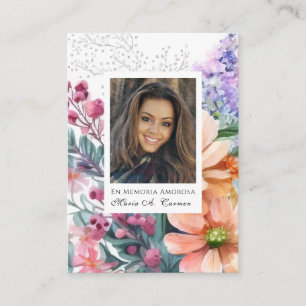 Spring Floral Spain Funeral Prayer Plaatskaartje