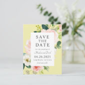 Spring Floral sparen de Datum met Uw Foto Save The Date (Staand voorkant)