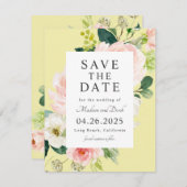 Spring Floral sparen de Datum met Uw Foto Save The Date (Voorkant / Achterkant)