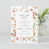 Spring Floral sparen de Uitnodiging van de Datum (Staand voorkant)