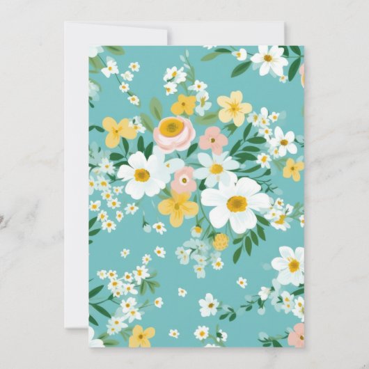 Spring Floral Squiggle Lijst Paasbrunch Kaart (Achterkant)