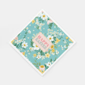 Spring Floral Squiggle Lijst Paasbrunch Servet (Hoek)