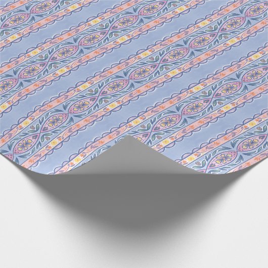 Spring Floral Stripe Cadeaupapier (Hoek)