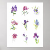 Spring Floral Study Watercolor Wall Art Poster (Voorkant)