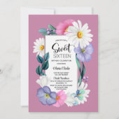 Spring Floral Sweet 16 Birthday Party Kaart (Voorkant)