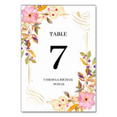 Spring Floral Table Number Kaart (Achterkant)