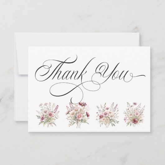 Spring Floral Thank You Card Bedankkaart (Voorkant)