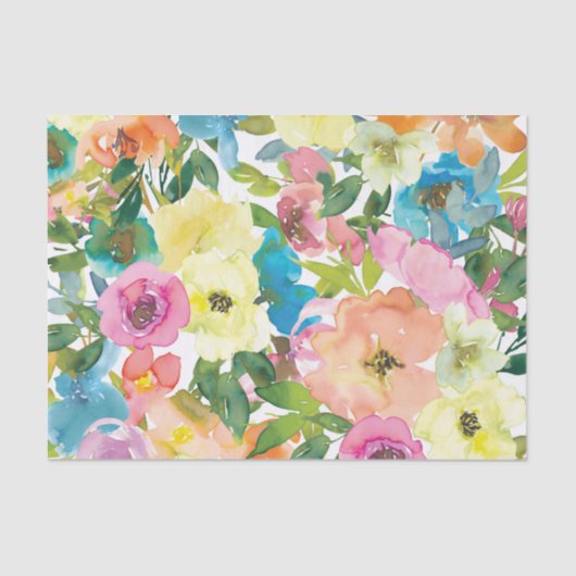 Spring Floral Tissue Paper | Delicate Flower Gift Tissuepapier (Voorkant)