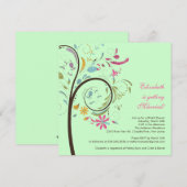 Spring Floral Tree Bridal Shower Kaart (Voorkant / Achterkant)