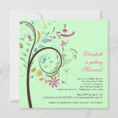 Spring Floral Tree Bridal Shower Kaart (Voorkant)