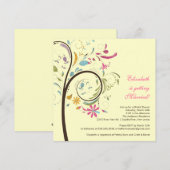 Spring Floral Tree Bridal Shower Kaart (Voorkant / Achterkant)