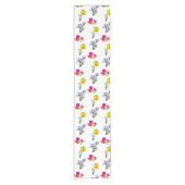 Spring Floral Tulips Daffodils Irissen Korte Tafelloper (Voorkant)