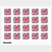 Spring Floral Vierkante Sticker (Vel)