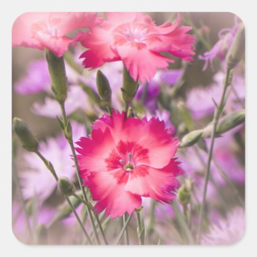 Spring Floral Vierkante Sticker (Voorkant)