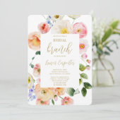 Spring Floral Vrijgezellenfeest Brunch Kaart (Staand voorkant)