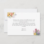 Spring Floral Vrijgezellenfeest Dank u kaart (Achterkant)