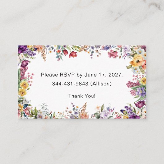 Spring Floral Vrijgezellenfeest RSVP-kaart Informatiekaartje (Voorkant)