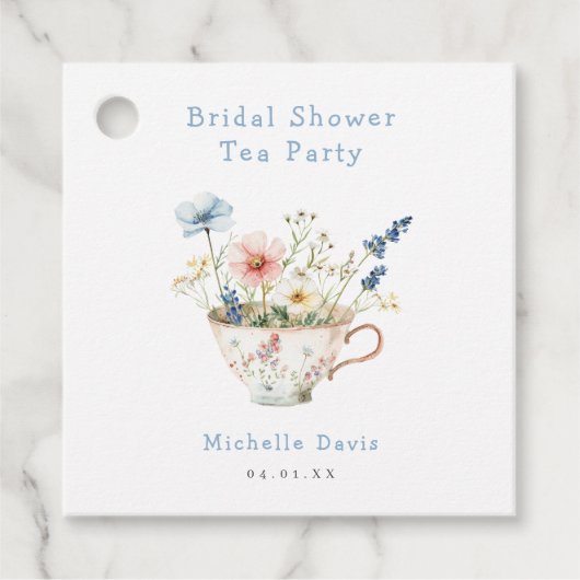 Spring Floral Vrijgezellenfeest Tea Party Bedankjes Labels (Voorkant)