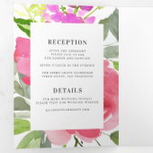  Spring Floral Waterverf All-in-One Wedding Drieluik Uitnodiging (Binnenzijde eerst)