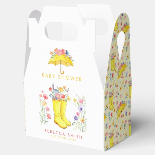 Spring Floral Waterverf Baby shower Favoriete Boxe Bedankdoosjes (Geopend)