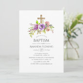 Spring Floral Waterverf Baptism of Christening Kaart (Staand voorkant)