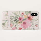 Spring Floral | Waterverf Bloemen met jouw naam Case-Mate iPhone Case (Achterkant (horizontaal))