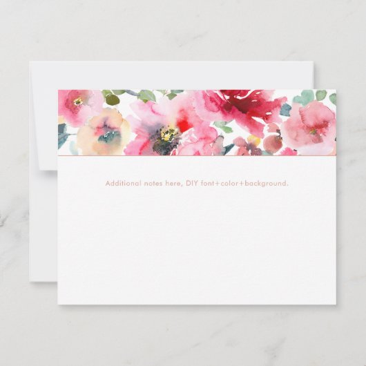 Spring Floral Waterverf Boeket dank u kaarten (Achterkant)