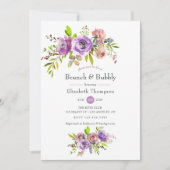 Spring Floral Waterverf Brunch en Bubble Kaart (Voorkant)