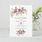 Spring Floral Waterverf Brunch en Bubble Kaart (Staand voorkant)