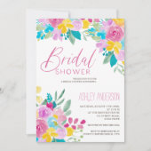 Spring floral waterverf helder koel Vrijgezellenfe Kaart (Voorkant)