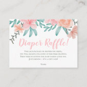 Spring floral waterverf koraal luier verloting informatiekaartje (Voorkant)