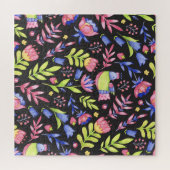 Spring Floral: Waterverf naadloos patroon Legpuzzel (Horizontaal)