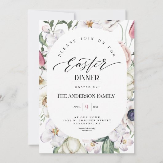 Spring Floral Waterverf Paasmakerij Kaart (Voorkant)