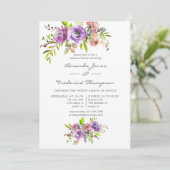 Spring Floral Waterverf repetial Dinner Kaart (Staand voorkant)