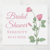 Spring Floral Waterverf Roze Bloem Vrijgezellenfee Sparkling Wijnetiket (Enkel label)