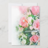 Spring Floral Waterverf Rozen bruiloft uitnodiging (Achterkant)