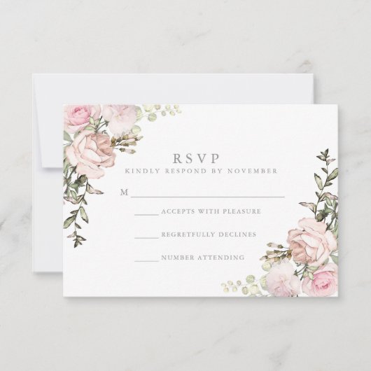 Spring Floral Waterverf RSVP (Voorkant)
