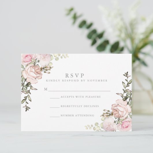 Spring Floral Waterverf RSVP (Staand voorkant)