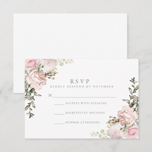Spring Floral Waterverf RSVP (Voorkant / Achterkant)