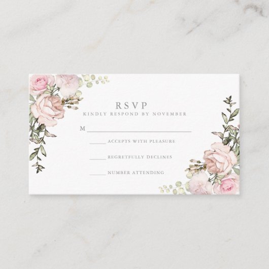 Spring Floral Waterverf RSVP Informatiekaartje (Voorkant)