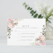 Spring Floral Waterverf RSVP Kaartje (Staand voorkant)