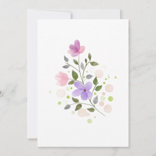 Spring Floral Waterverf Sip & See Kaart (Achterkant)