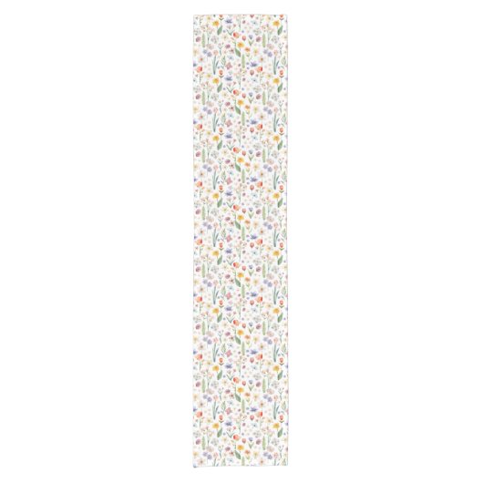 Spring Floral Waterverf Table Runner Baby shower Korte Tafelloper (Voorkant)