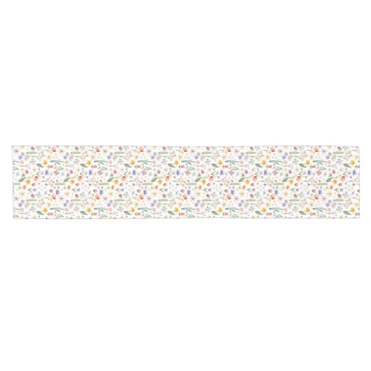 Spring Floral Waterverf Table Runner Baby shower Korte Tafelloper (Horizontaal)