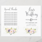 Spring Floral Waterverf Wedding Program Booklet (Voorkant)