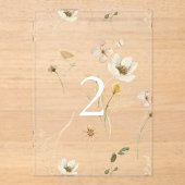 Spring Floral Wedding Acryl Boog Tafel Nummer Acryl Uitnodigingen (Voorkant)
