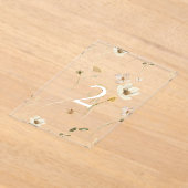 Spring Floral Wedding Acryl Boog Tafel Nummer Uitnodigingen (Laagn)